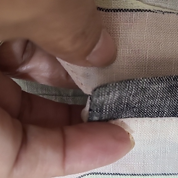 VINCE CAMUTO Ladies Pink Black White Linen Button Down Blouse - Size 2X - Picture 16 of 16